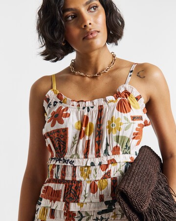 Native Youth Shirred Cami Midi Dress