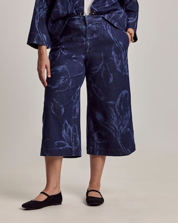 Julipa Printed Denim Cropped Trousers