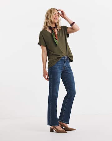 Mid Blue Authentic Straight Leg Jeans