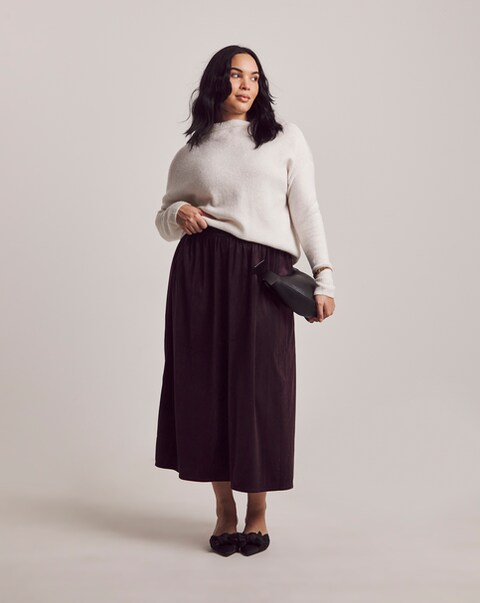 New In - Julipa Velvet Embellished Midi Skirt