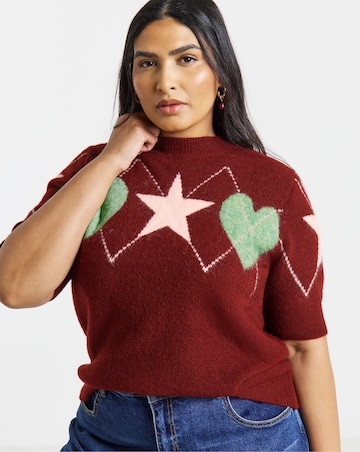 Short Sleeve Fair Isle Jumper