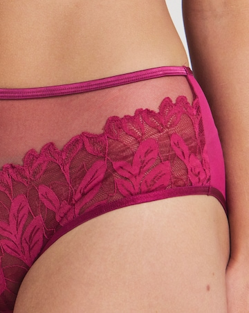 Pretty Secrets Leaf Lace Brief Berry