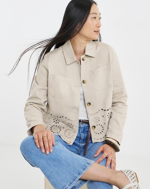 Pue Cotton Broderie Utility Jacket