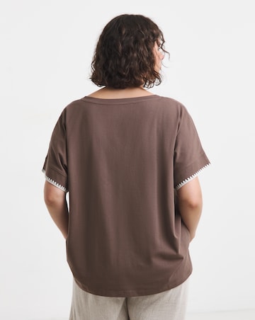 Simply Be Chocolate Whipstitch T-Shirt