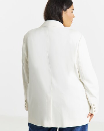 Simply Be White Oversized Single Breasted Blazer