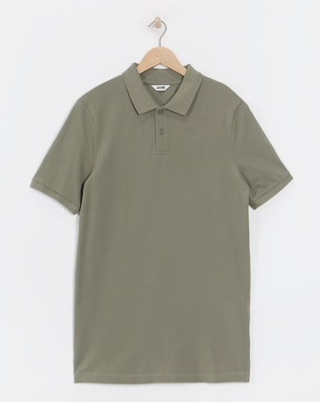 Pure Cotton Pique Polo Long- Light Khaki