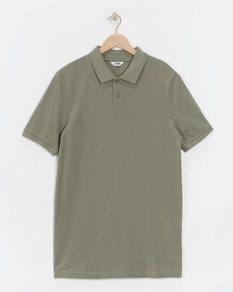 Pure Cotton Pique Polo Long- Light Khaki