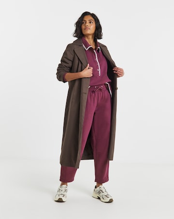 Simply Be Mulberry Whipstitch Long Sleeve Polo Sweatshirt