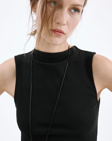 Mango Contrast-Bodice Dress