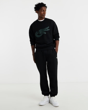 Lacoste Graphic Print Fleece Sweatshirt - Black