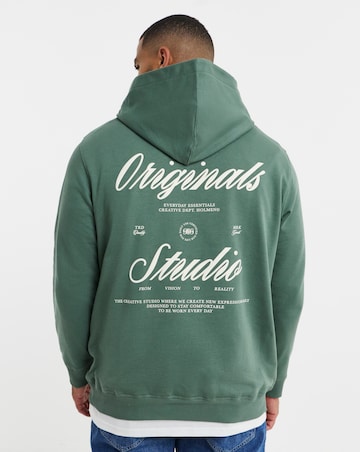Jack & Jones Norrebro Typo Back Sweat Hoodie - Green