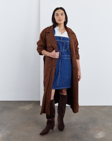 Mid Blue Denim Mini Dungaree Dress