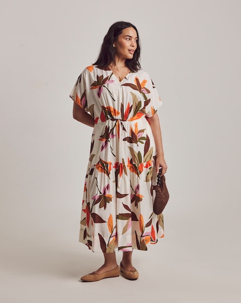 Julipa Petite V Neck Tiered Midi Dress
