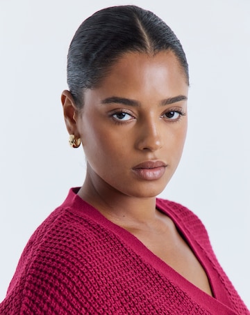 Waffle Knit Boyfriend Cardigan