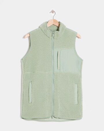Green Lightweight Lined Borg Gilet