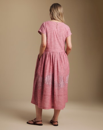Julipa Stripe Embroidered Midi Dress