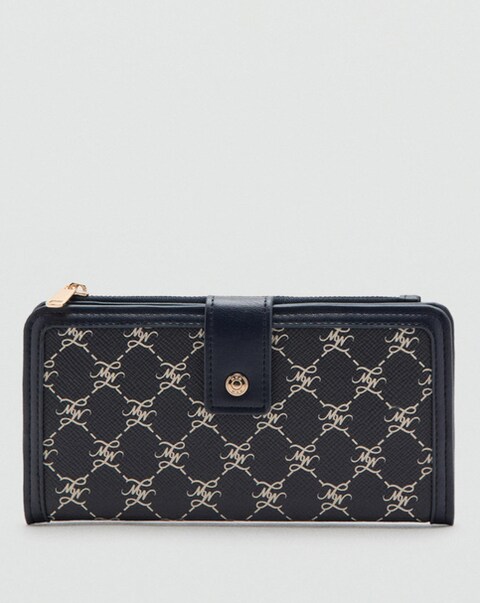 Mango Large Wallet With Logo Print