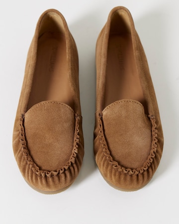 Gretel Suede Puckered Flat Loafers - Extra Wide Fit (EEE)