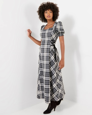 Joe Browns Luna Check Lace Up Side Maxi Dress