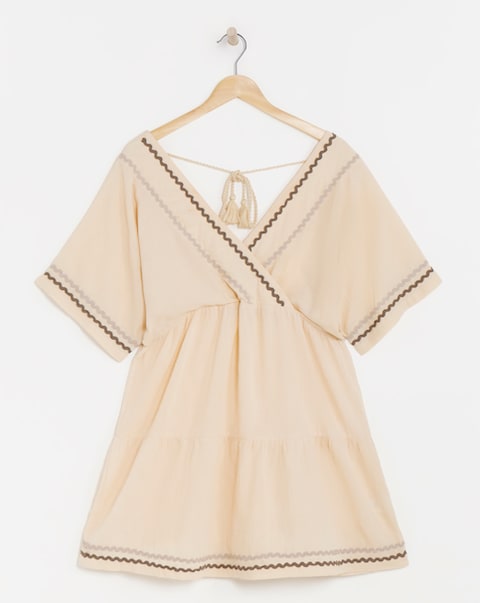 Beach to Beach Cotton Ric Rac Mini Beach Dress