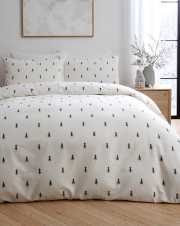 Festive Trees Brushed Cotton Duvet Cover Set
