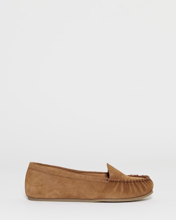 Gretel Suede Puckered Flat Loafers - Extra Wide Fit (EEE)