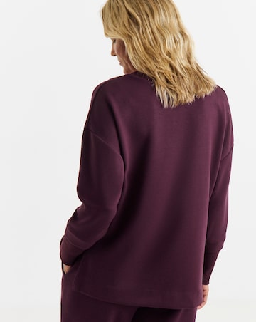 Plum V-Neck Modal Scuba Sweat