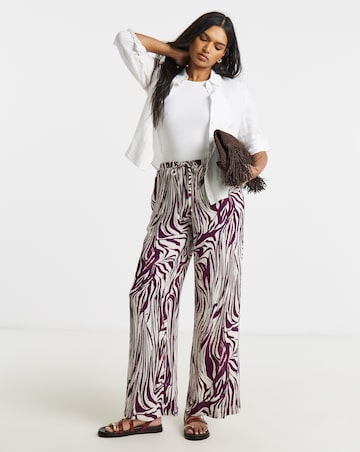 Zebra Crinkle Wide Leg Trouser