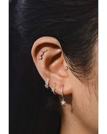 Inicio 14K Gold Plated Recycled Cubic Zirconia Star Ear Climber - Gift Pouch