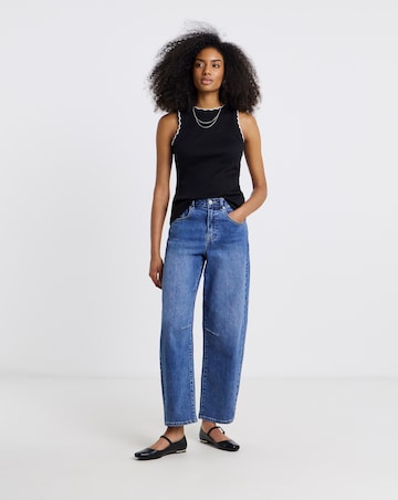 Black and White Scallop Edge Tank