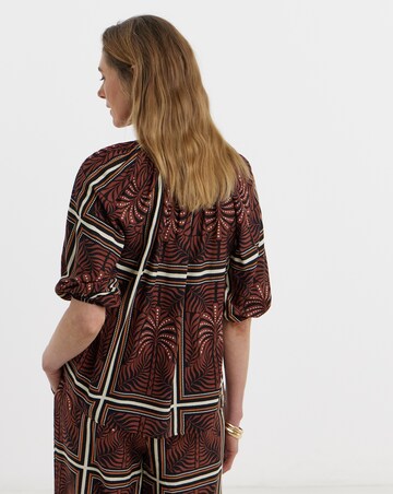 Collarless Button Through Blouse