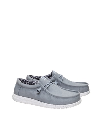 HeyDude Wally Stretch Canvas Shoe - Light Grey