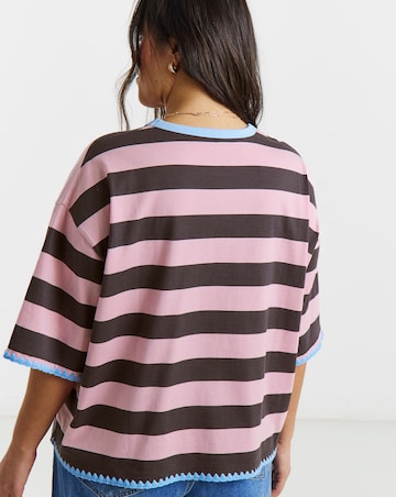 Blue Stripe Whipstitch T-Shirt