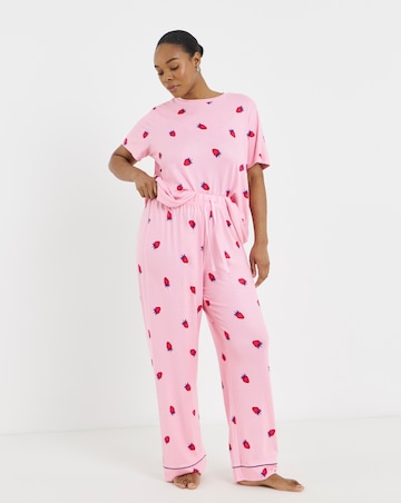 Pretty Secrets Supersoft Pyjama Set Strawberry Print