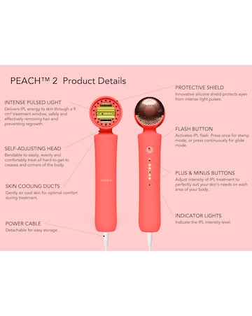 Foreo PEACH 2 - Advanced Hair Reduction IPL Device with Skin Cooling System