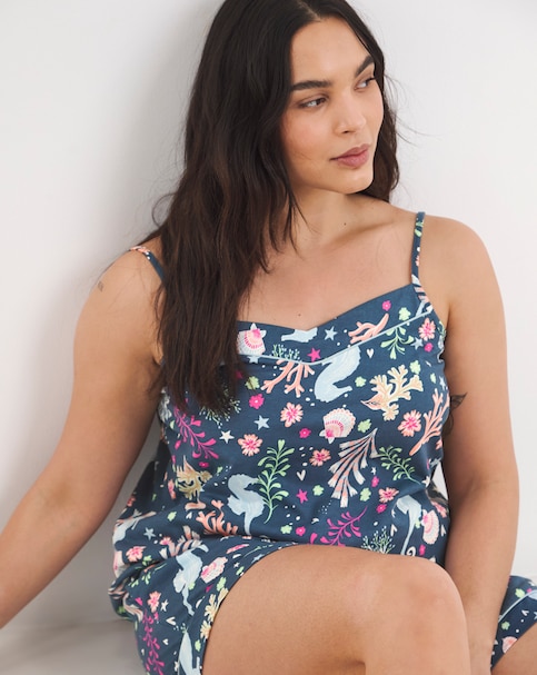 Pretty Secrets Cotton Cami Pyjama Short Set Seahorse Print