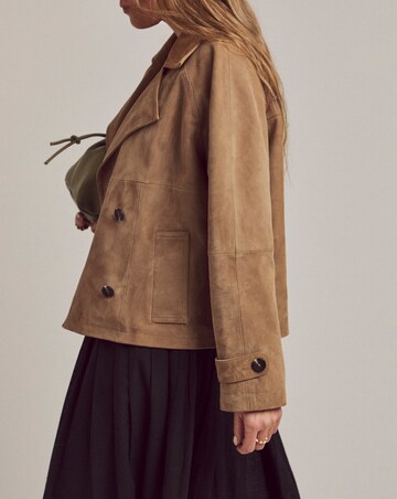 Anthology Sand Suede Short Trench Jacket