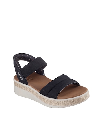 Skechers Bobs Sun Ray Slip Ins Black Sandals - Standard Fit (D)