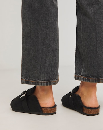 Franny Closed Toe House Shoe With Buckle Detail - Extra Wide Fit (EEE)