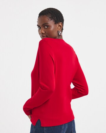 Red V Neck Jumper
