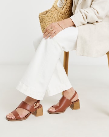 Dorit Cut Out Stacked Heel Sandals - Extra Wide Fit (EEE)