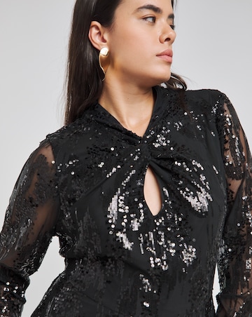 Joanna Hope Sequin Dress With Key Hole Detail