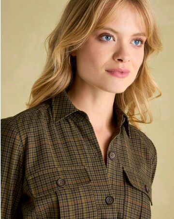 Joules Meredith Checked Shirt Midi Dress