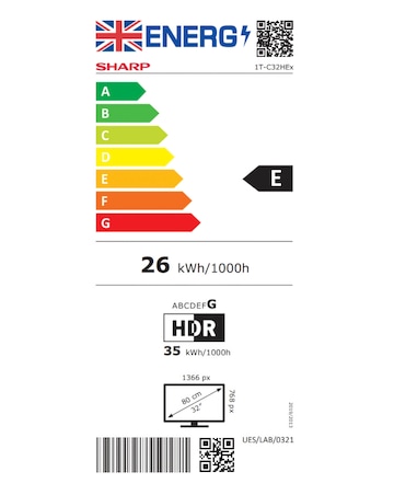 Sharp 1T-C32HE3245KB 32in QLED Smart HD Tivo TV