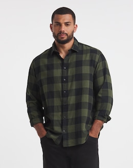 Jack &amp; Jones Gingham Check Shirt - Green/Black