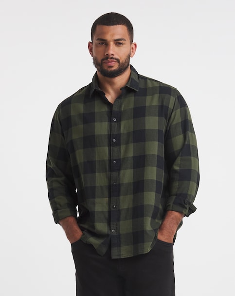 Jack & Jones Gingham Check Shirt - Green/Black