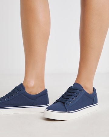 Ryder Lace Up Canvas Trainer - Extra Wide Fit (EEE)