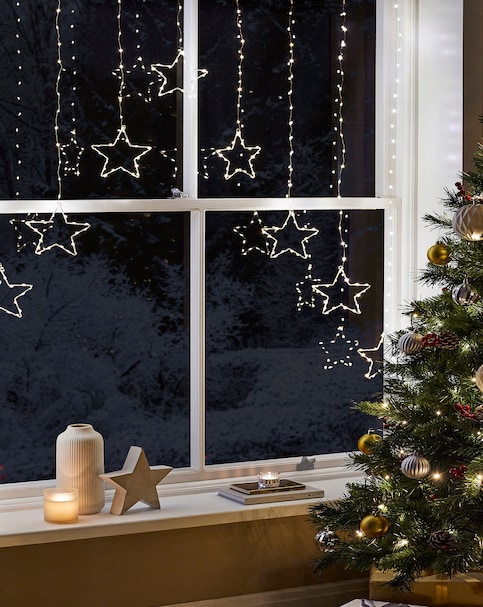 Warm White Star LED Window Lights