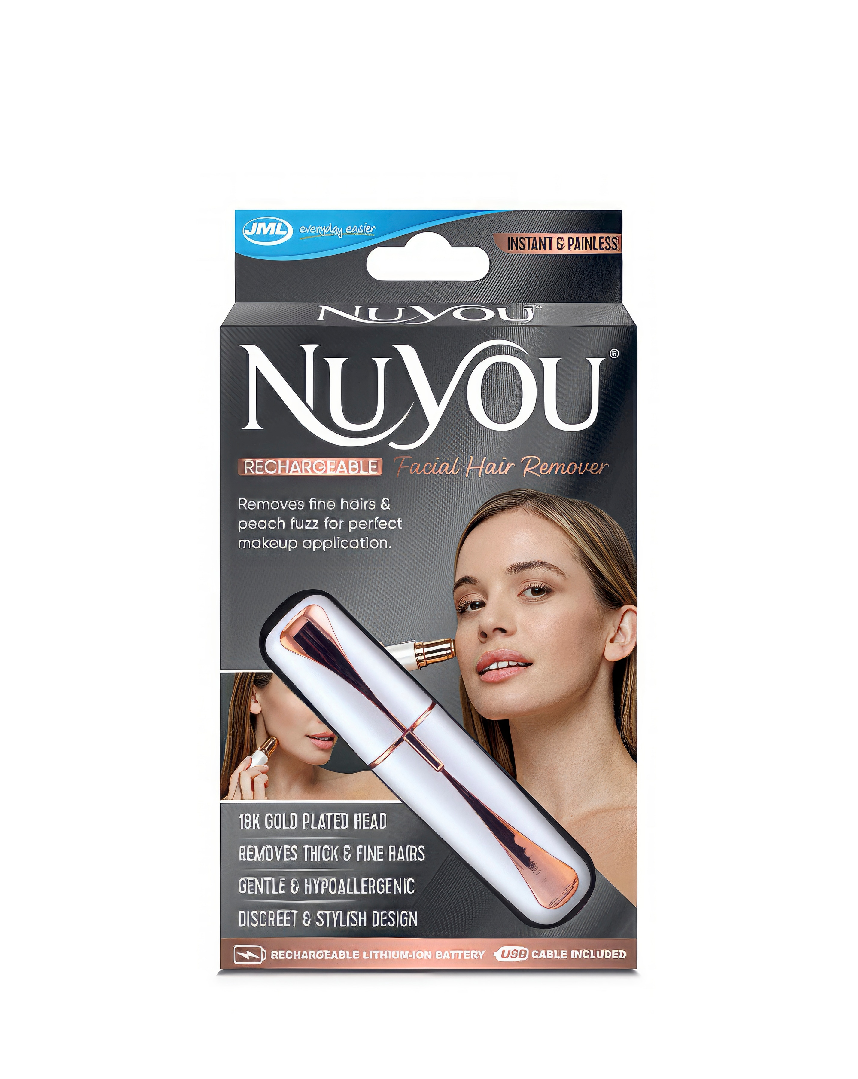 NuYou Facial Hair Remover Pearl White Rechargeable