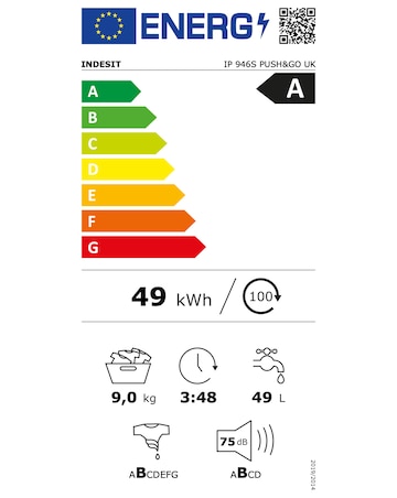 Indesit IP 946S Push & Go Washing Machine - Silver + Install